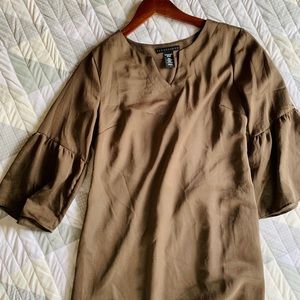Metallic brown shift dress small